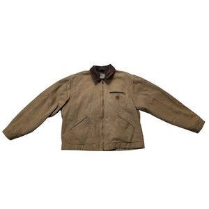 Vintage Carhartt J97 CML Detroit Jacket Mens Size XL Camel Brown DISTRESSED.